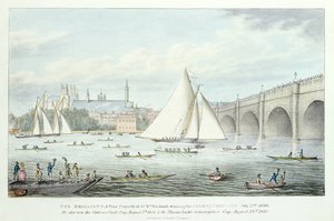 View of Westminster and the Bridge, with a Sailing Match, 1830